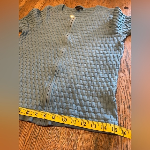 ANN TAYLOR zip up  blue cardigan size S - Picture 6 of 9